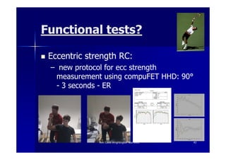 Functional tests?

 Eccentric strength RC:
 – new protocol for ecc strength
  measurement using compuFET HHD: 90°
  - 3 seconds - ER




              Ann Cools Wrightington Nov 2012   43
 