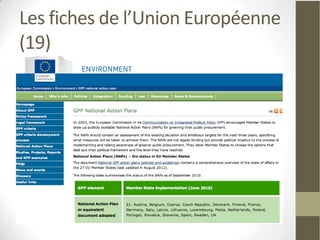 Les fiches de l’Union Européenne
(19)
 