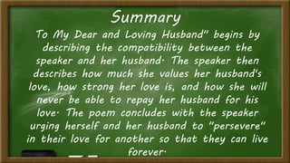 to my dear loving husband