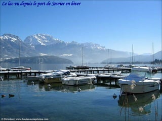 Le lac vu depuis le port de Sevrier en hiver 