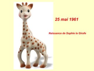 25 mai 1961
Naissance de Sophie la Girafe
 