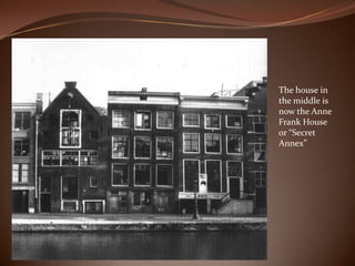 The house in the middle is  now the Anne Frank House or “Secret Annex”