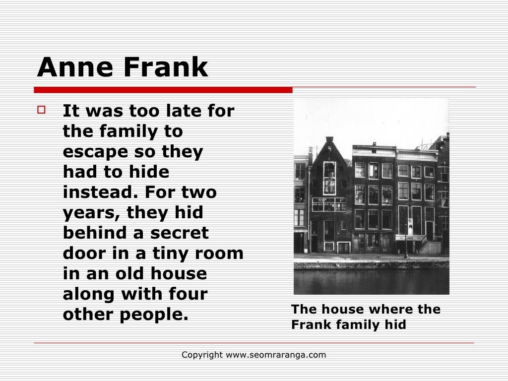 Anne frank facts picture