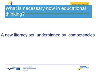 What is necessary now in educational
thinking?

A new literacy set underpinned by competencies

 