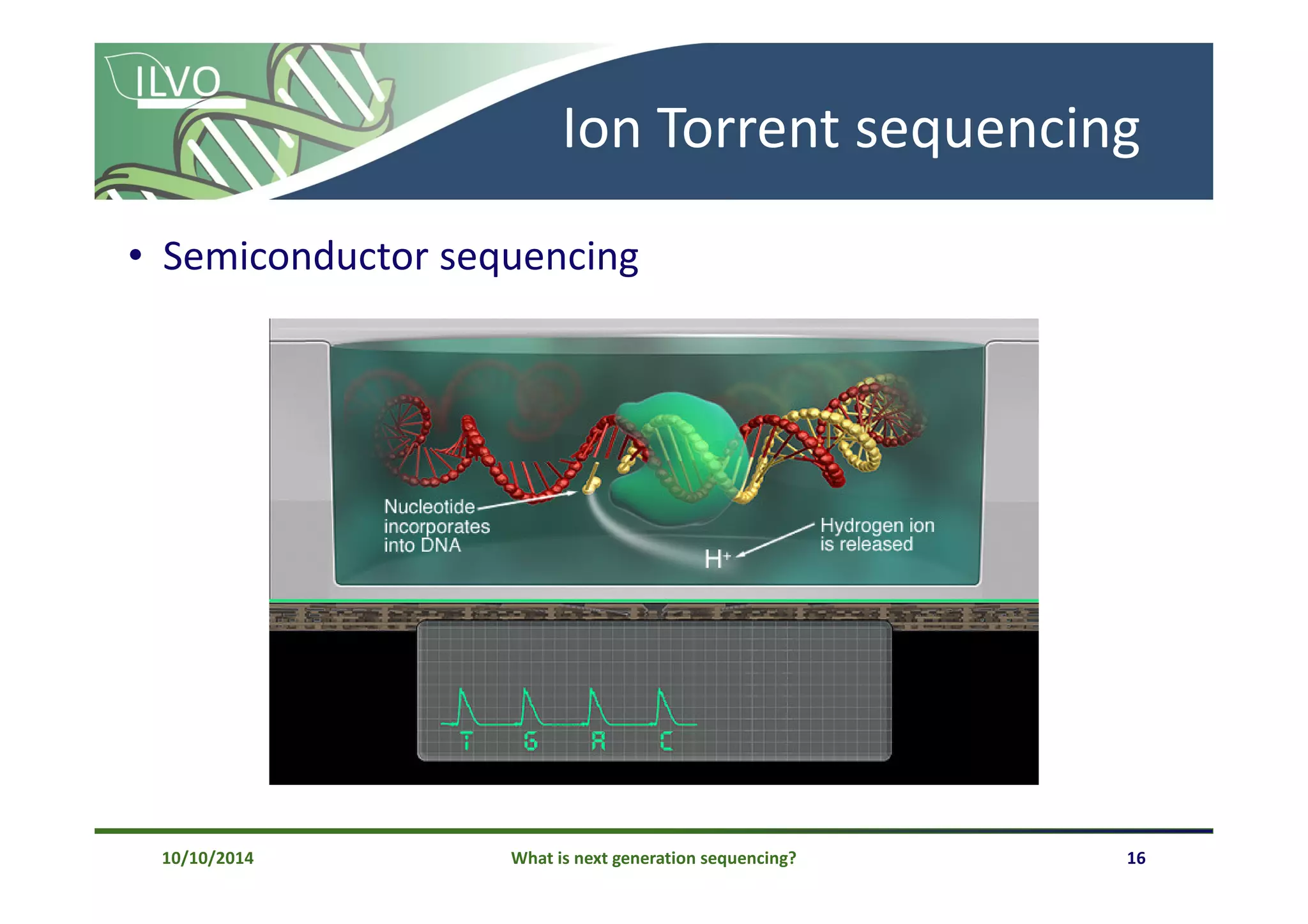 What is next generation sequencing? 16
Ion Torrent sequencing
• Semiconductor sequencing
10/10/2014
 
