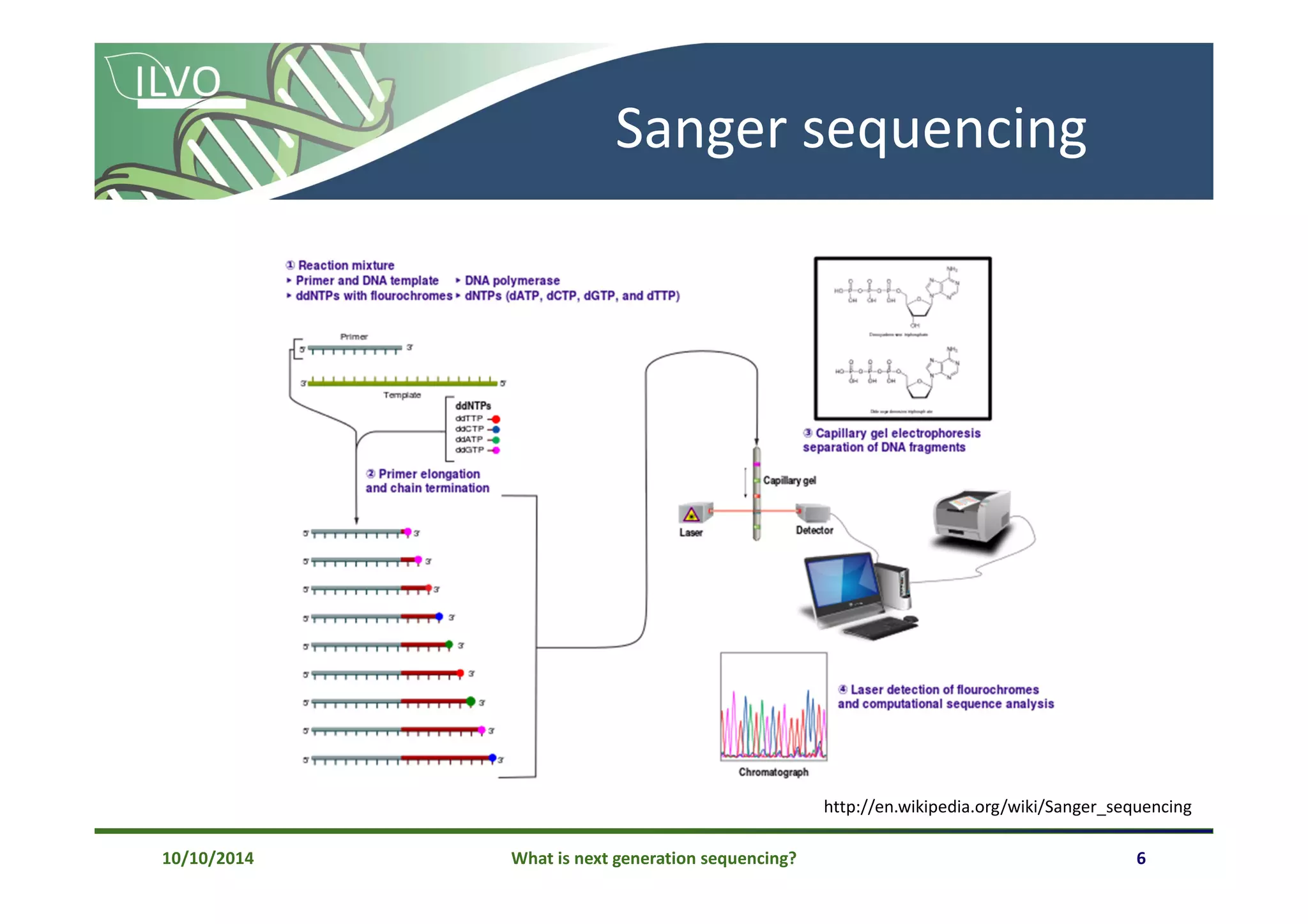 What is next generation sequencing? 6
Sanger sequencing
10/10/2014
http://en.wikipedia.org/wiki/Sanger_sequencing
 