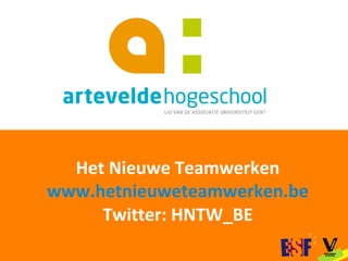 Het Nieuwe Teamwerken
www.hetnieuweteamwerken.be
Twitter: HNTW_BE
 