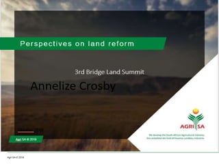 3rd Bridge
Perspective on land issues
 