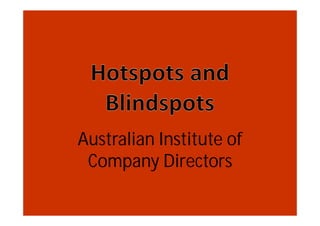 Australian Institute of
Company Directors
 