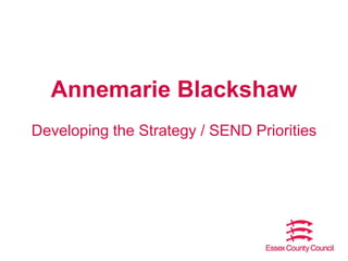Annemarie Blackshaw
Developing the Strategy / SEND Priorities

 