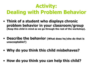 Managing Persistent Problem Behavior Annemeike gollys positive environment presentation | PPT