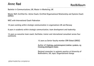 Anne Rød - Systemcoaching og intelligente team | PDF