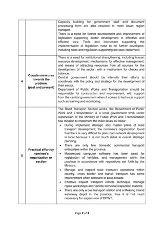 Annex3 inception report | DOC | Logistics and Transportation Industry ...