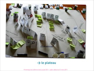 > le plateau
Printemps de la Démocratie Locale 2011 - cyber-débat du 31 mars 2011
 