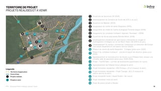 PPU - Boulevard René-Lévesque, secteur Ouest 10
R
i
v
ière
Chât
e
a
u
g
u
a
y
N
1
2
3
4
6
5
8
7
9
15
10
14
13
11
12
1
2
3
4
5
6
7
8
9
10
12
13
14
15
16
17
18
19
16
18
17
11
19
B
o
u
l
.
P
r
i
m
e
a
u
C
h
e
m
.
d
e
l
a
H
a
u
t
e
-
R
i
v
i
è
r
e
TERRITOIRE DE PROJET
PROJETS RÉALISÉS ET À VENIR
Projets réalisés
Projets à venir
Inauguration du centre de santé Desjardins (2015);
Inauguration du complexe multisport régional « Sportplex » (2019);
Inauguration du chalet du Centre écologique Fernand-Séguin (2018);
Phase II du centre de santé Desjardins - 5 étages (prévu pour 2022);
Phase II du complexe multisport - piscine et bassin de rétention (prévu pour
2024);
Agrandissement et reconstruction de l’école Louis-Philippe-Paré, incluant une
nouvelle salle de spectacle (prévu pour 2024-2025);
Projet immobilier résidentiel « 205 Primeau » (2 à 3 niveaux) (à venir);
Projet immobilier résidentiel « Projet Triangle » (8 à 12 niveaux) et
station-service (à venir);
Projet immobilier mixte « Haute Rivière » (en cours);
Projet immobilier mixte (à venir);
Poste de police (projet à l’étude).
Projet « TraVERTsée », corridor de biodiversité (planification en cours);
Agrandissement de l’Hôpital Anna-Laberge (à venir);
Ouverture de l’école spécialisée Brenda-Milner (2019);
Ouverture de l’autoroute 30 (2012);
Développement résidentiel de type maison individuelle en rangée et
multilogement (3 étages) sur la rue Albert-Seers (de 2019 à ce jour);
Développement du secteur commercial, comprenant un restaurant McDonald,
une caisse Desjardins et une station-service (2020);
Ouverture du Walmart (2013);
Développement du Domaine de Suroît (de 2012 à ce jour);
Territoire d’application
Légende
Boul. René-Lévesque
Cours d’eau
Rue Albert-Se
e
r
s
 