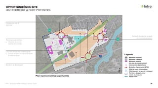 N
Plan représentant les opportunités
OPPORTUNITÉS DU SITE
UN TERRITOIRE À FORT POTENTIEL
Secteur résidentiel projeté
(en cours d’approbation)
Entrées de ville à
valoriser
La TraVERTsée de Châteauguay
• Corridor de plein air et de biodiversité
à mettre en place
Terrains sous-utilisés
• Utilisation du sol non
optimale à consolider
Secteurs à développer
Légende
Territoire d’application
Bâtiment projeté
(en voie de construction)
Bâtiment à démolir
Bâtiment existant
Intersection à améliorer
Pôle de santé à consolider
Bretelles d’autoroute (MTQ)
Pôle éducatif et sportif à intégrer
Cours d’eau
Limite municipale
PPU - Boulevard René-Lévesque, secteur Ouest 26
 