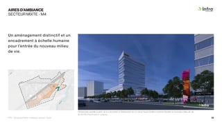 AIRES D’AMBIANCE
SECTEUR MIXTE - M4
Perspective visuelle à partir de la voie privée, à l’intersection du ch. de la Haute-Rivière, montrant l’entrée du nouveau milieu de vie.
© INFRA-Planification urbaine
Un aménagement distinctif et un
encadrement à échelle humaine
pour l’entrée du nouveau milieu
de vie.
PPU - Boulevard René-Lévesque, secteur Ouest 55
 