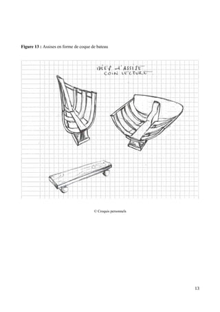 Figure 13 : Assises en forme de coque de bateau
© Croquis personnels
13
 