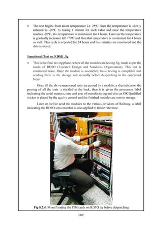 Report on Internship at SRAPL (Siemens Rail Automation Pvt. Ltd.)