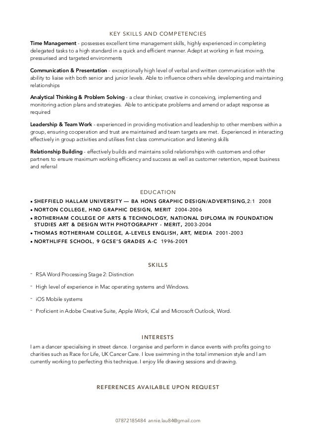 listing skills on cv