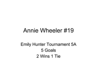 Annie Wheeler #19 Emily Hunter Tournament 5A 5 Goals 2 Wins 1 Tie 