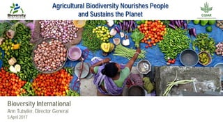 Bioversity International
Ann Tutwiler, Director General
5 April 2017
Photo:KrishnasisGhosh
Agricultural Biodiversity Nourishes People
and Sustains the Planet
 