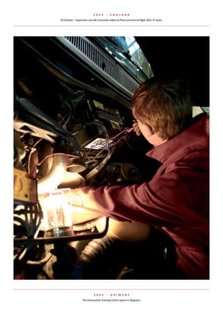 2 003      -    e NGlaND
24	October	-	Supersonic	aircraft	Concorde	makes	its	final	commercial	flight	after	27	years.




                             2 003       -   G rIMsBy
                   The	Automotive	Training	Centre	opens	in	Skegness.
 