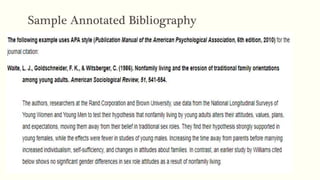 Sample Annotated Bibliography
 