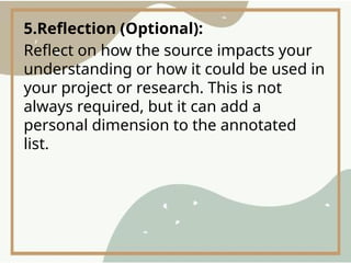 Annotated-Reading-List in making the annotated | PPTX