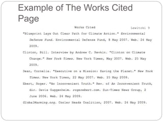 Example of The Works Cited
Page
Lewitzki 9
 