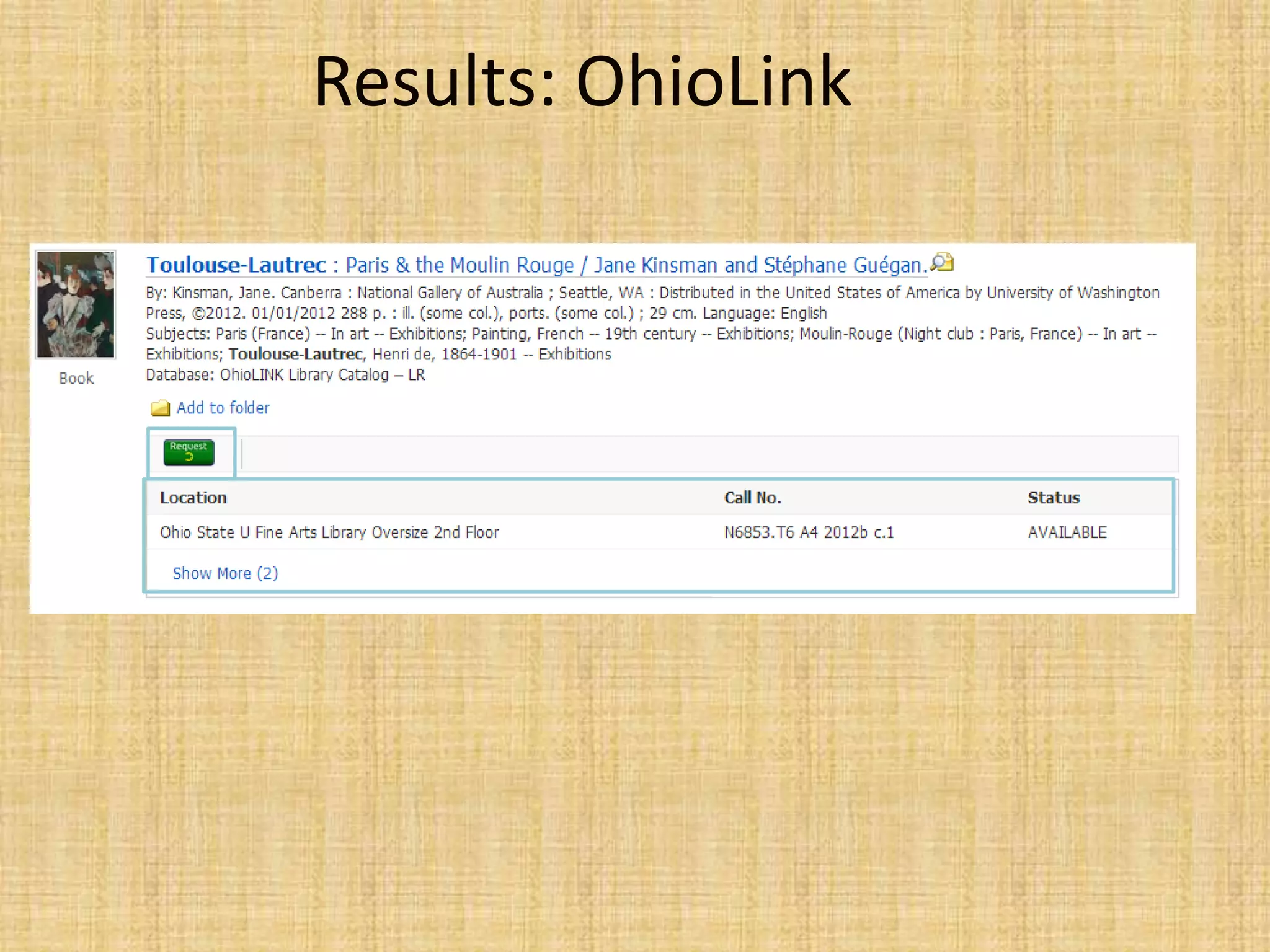 Results: OhioLink
 