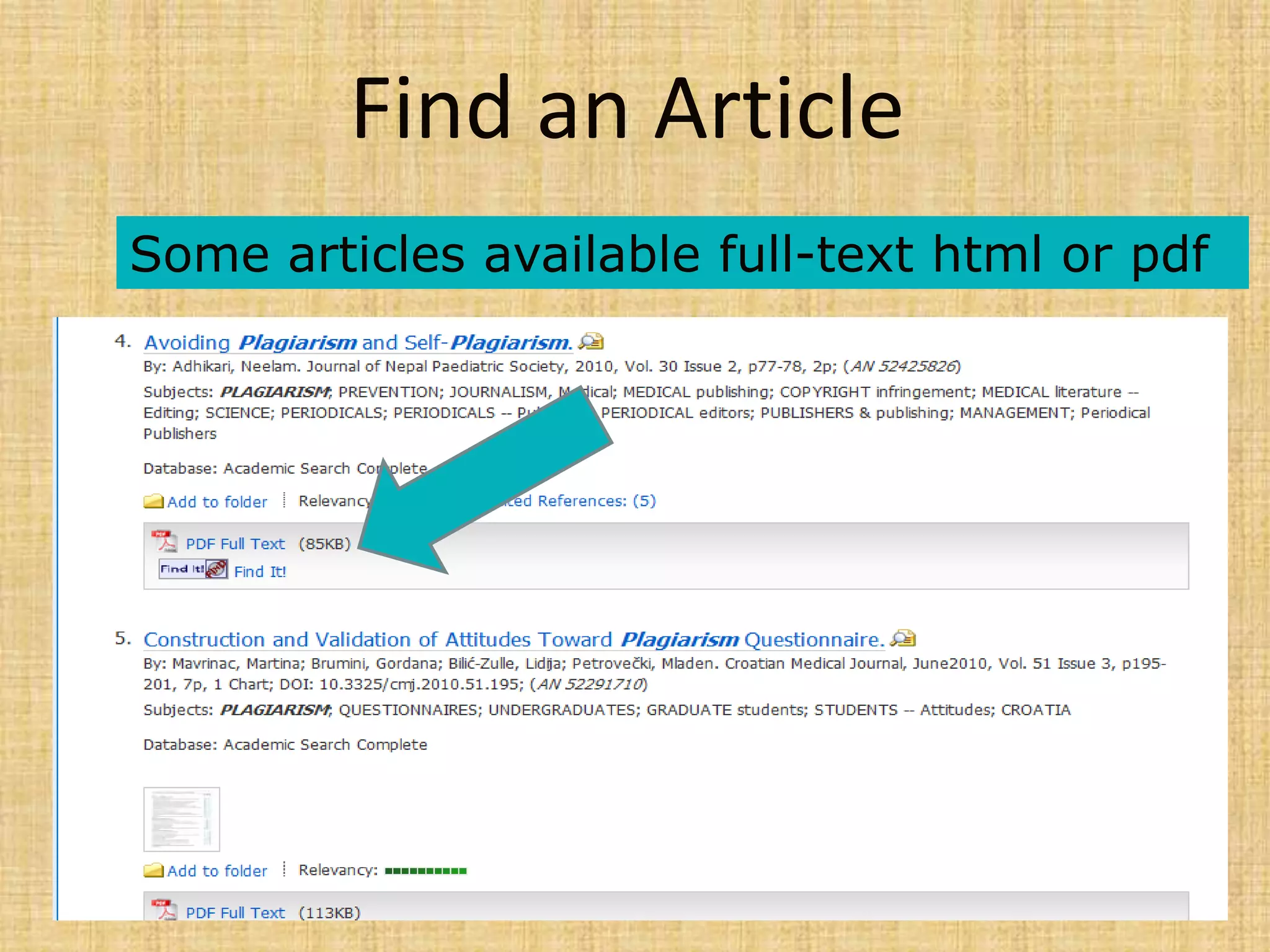 Some articles available full-text html or pdf
Find an Article
 