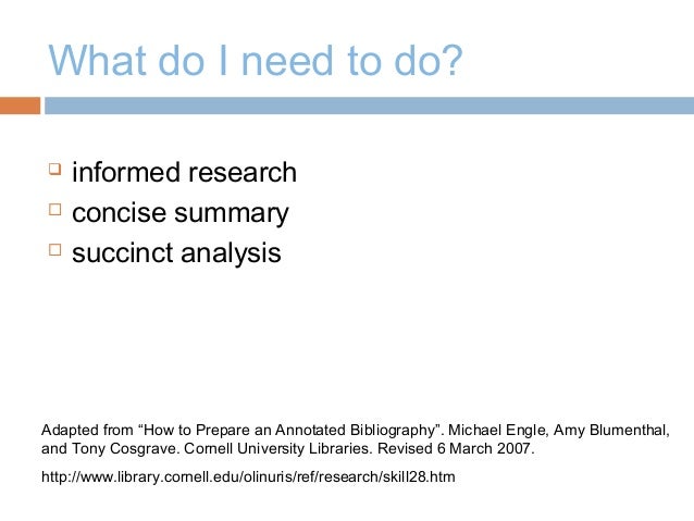 cornell university library annotated bibliography tutorial Skill guides: how to find specific resources and other resources in the cornell university library how to prepare an annotated bibliography. cornell university library annotated bibliography tutorial Skill guides: how to find specific resources and other resources in the cornell university library how to prepare an annotated bibliography.
