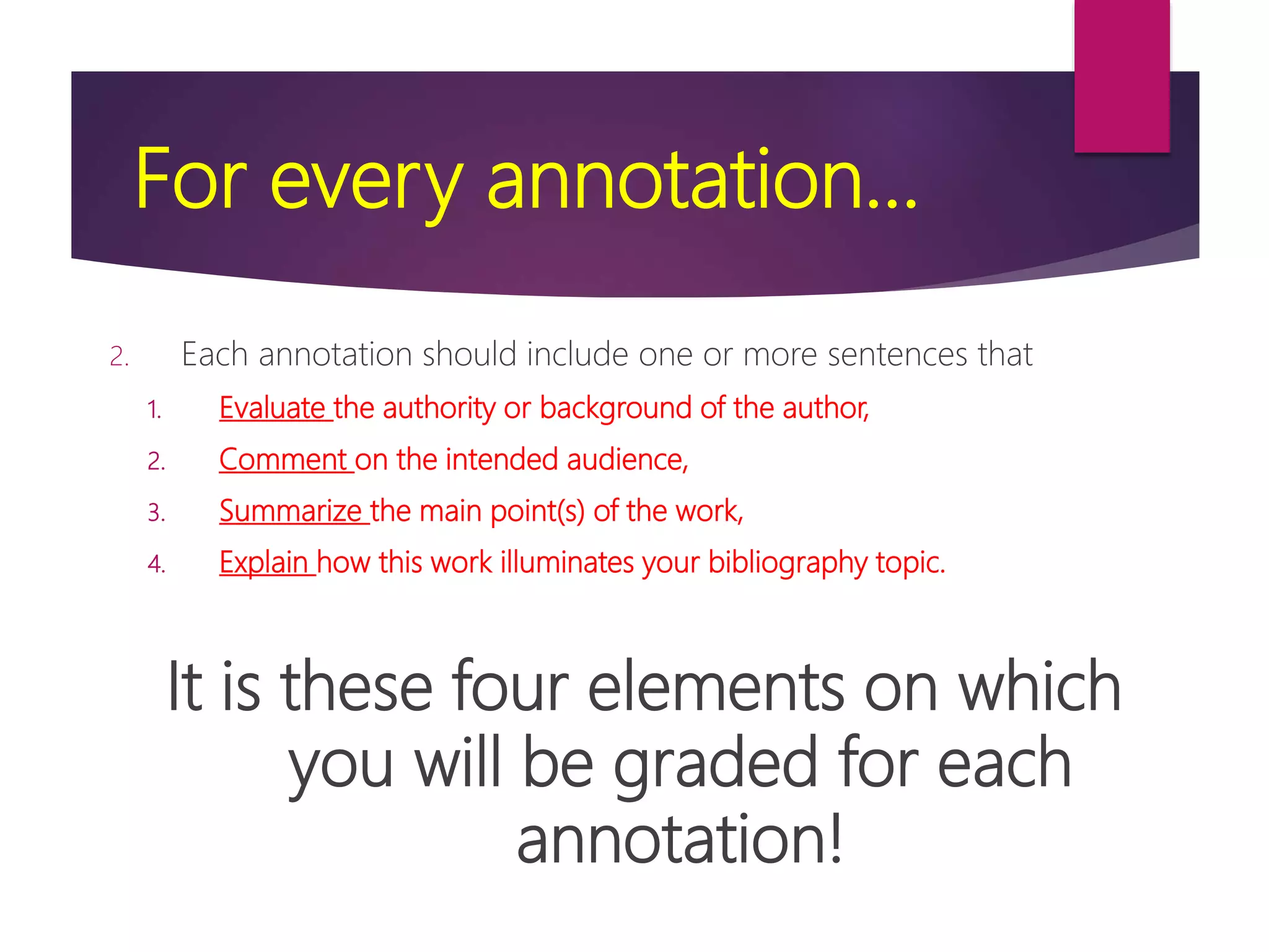 Annotated Bibliography | PPTX