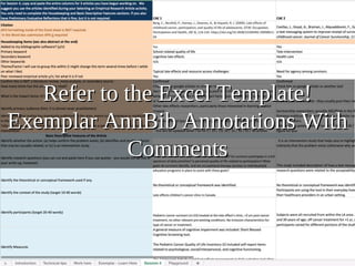 Refer to the Excel Template!Refer to the Excel Template!
Exemplar AnnBib Annotations WithExemplar AnnBib Annotations With
CommentsComments
 