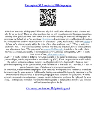 Annotated Bibliography Essay Example | PDF | Mental Health | Diseases ...
