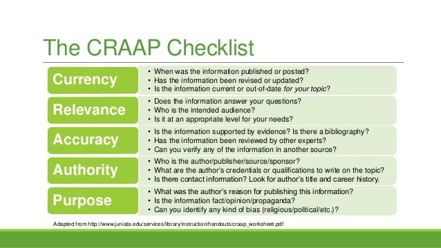 Craap test tool image