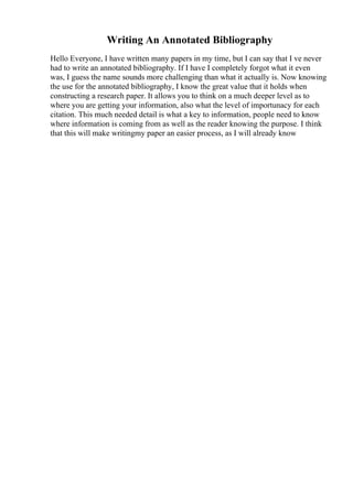 Annotated Essay Example. APA Annotated Bibliography Guide With Examples ...