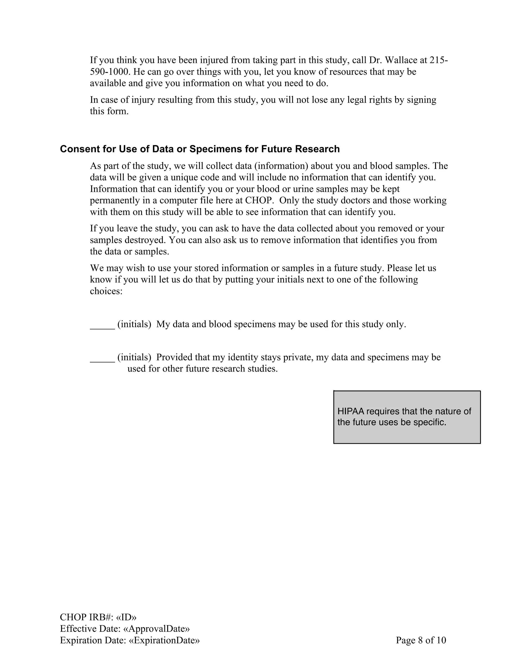 Annotated Research Consent Form