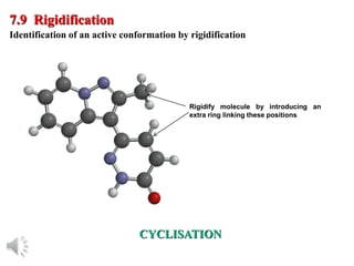 © Oxford University Press, 2013
CYCLISATION
7.9 Rigidification
Identification of an active conformation by rigidification
Rigidify molecule by introducing an
extra ring linking these positions
 