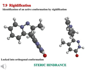 © Oxford University Press, 2013
7.9 Rigidification
Identification of an active conformation by rigidification
STERIC HINDRANCE
Locked into orthogonal conformation
 