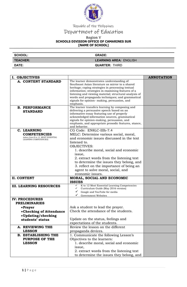 Annotated lesson plan for indigenous people docx educational