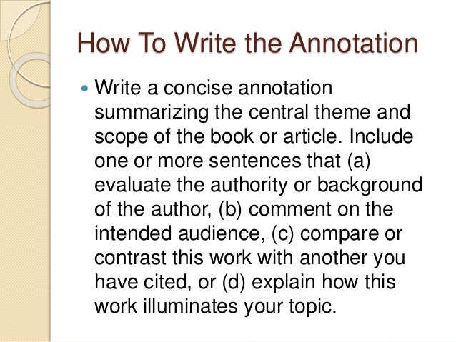 Annotated works cited explain