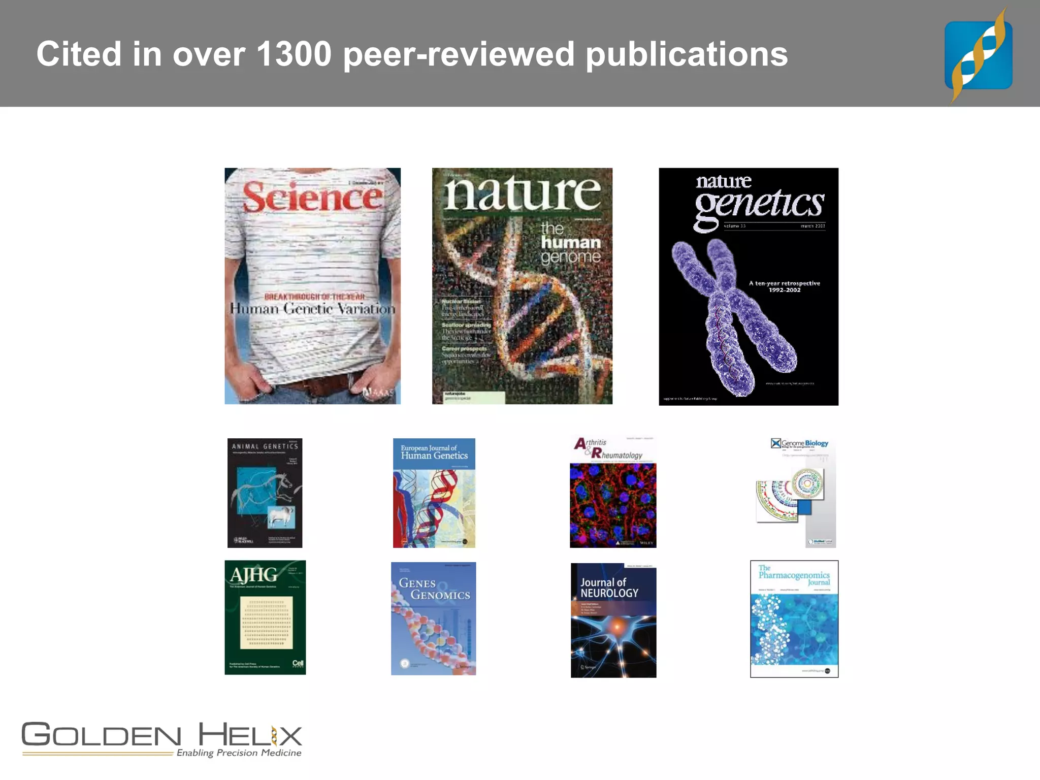 Cited in over 1300 peer-reviewed publications
 