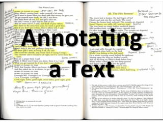 Annota&ng	
  
a	
  Text	
  
 