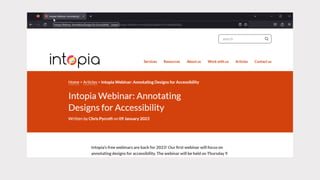 Annotating designs for accessibility