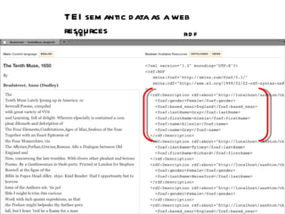 TEI RDF TEI semantic data as a web resources 