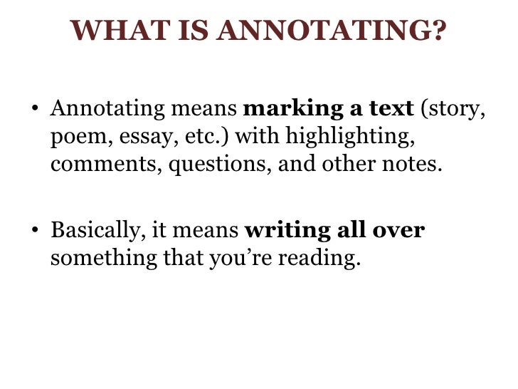 Annotating Lecture Week 2