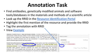 Annotating research resources with rrid’s