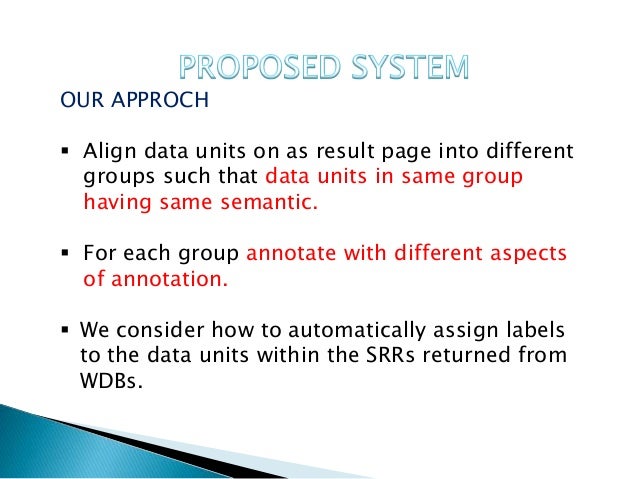 PDF) A SURVEY ON ANNOTATING SEARCH RESULTS FROM WEB DATABASES